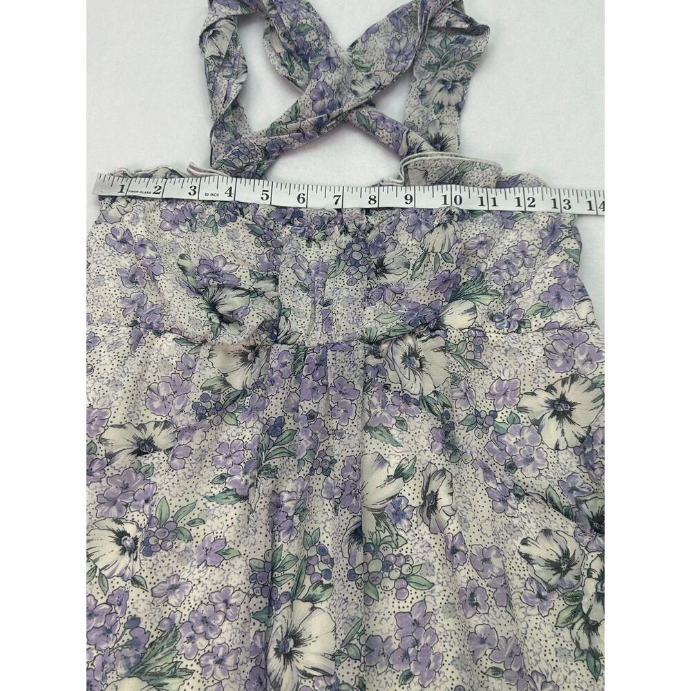 31 Sons de Mode Lavender Floral Ruffle Maxi Dress Sleeveless Cross Back 38/Small - Picture 10 of 10
